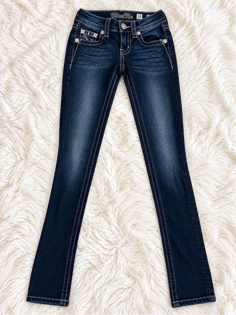 Miss Me Embellished Dark Wash Skinny Jeans Size 23